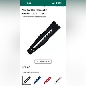 Nike Black and White Compression Sleeve size L/XL